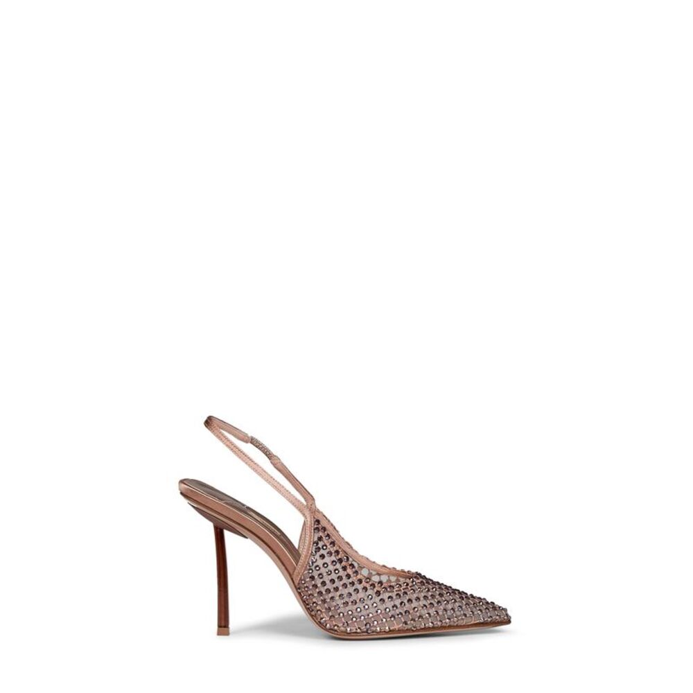 Le Silla Women Mordore Beige Gilda 100 Mm Jewelled Slingbacks